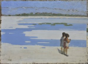 Zwei Kinder am Strand