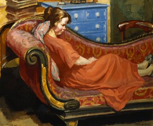 Menina descansando em uma espreguiçadeira