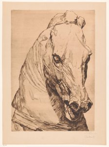 Cabeça de unicórnio de uma estátua antiga de Thiebautz (signed by artist)