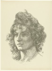 Portret van jonge vrouw Estudo da cabeça de uma jovem O Julgamento (título da série) de Théo van Rysselberghe