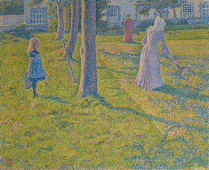 O jogo de tênis, 1889. de Théo van Rysselberghe