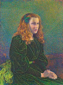 Jovem de vestido verde, 1893 de Théo van Rysselberghe