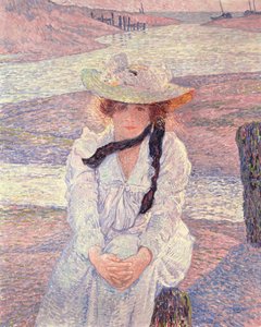 Jovem nas margens do rio Greve, 1901 de Théo van Rysselberghe