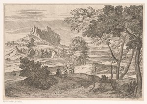 Paisagem da Arcádia com figuras e coelhos Suite de Paysages (título da série)