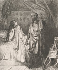 Você orou esta noite, Dedesmona: placa 12 do Ato 5 de Otelo, ..., gravado em 1844, reimpresso em 1900. de Théodore Chassériau