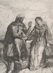 Ela me agradeceu: placa 2 do Ato 1 de Otelo, Cena 3, 1844. de Théodore Chassériau