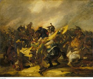 Géricault - Uma carga de Cuirassiers, c. 1822 - c. 1823 de Theodore Gericault
