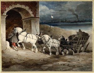Géricault - O vagão de carvão, ou Le Chariot, Route de Londres, c.1821, 1968,0210.28 de Theodore Gericault