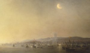 Combate naval em Cartagena em 3 de setembro de 1643 por Théodore Gudin em 1844