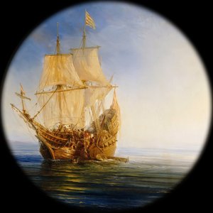 Galeão espanhol capturado pelo pirata Pierre le Grand, perto da costa de Hispaniola, em 1643