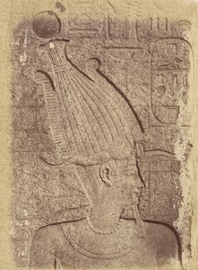Close-up de uma escultura (perfil de uma cabeça), Karnak de Théodule Devéria
