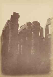 Vista aproximada dos pilares da sala hipostilo, Karnak de Théodule Devéria