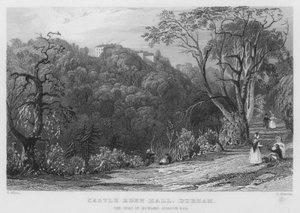 Castelo Eden Hall, Durham, a sede de Rowland Burdon (gravura) de Thomas (after) Allom