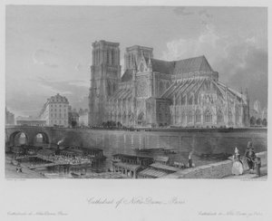 Catedral de Notre-Dame, Paris (gravura) de Thomas (after) Allom