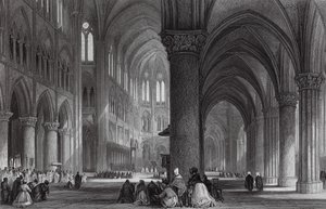 Catedral de Notre Dame, Paris (gravura) de Thomas (after) Allom