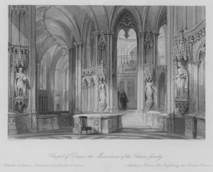 Capela de Dreux, o Mausoléu da família Orleans (gravura) de Thomas (after) Allom