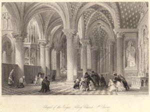 Capela da Igreja da Abadia Virgem, St Denis (gravura) de Thomas (after) Allom