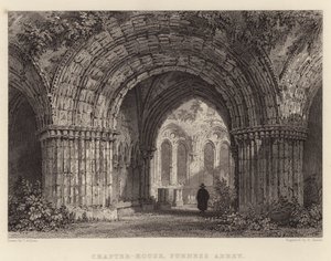 Capítulo-Casa, Abadia de Furness (gravura) de Thomas (after) Allom