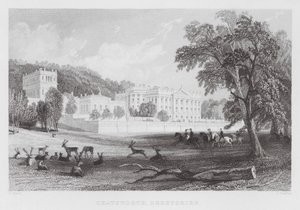 Chatsworth, Derbyshire (gravura) de Thomas (after) Allom
