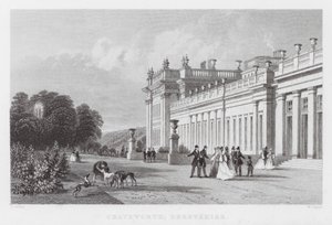 Chatsworth, Derbyshire (gravura) de Thomas (after) Allom