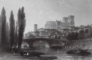Cidade de Auch, Pirinéus (gravura) de Thomas (after) Allom