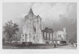 Croyland Abbey, Lincolnshire (gravura) de Thomas (after) Allom