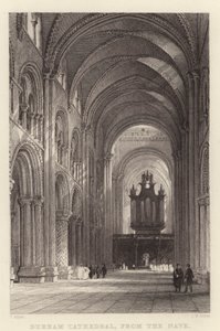 Catedral de Durham, da Nave (gravura) de Thomas (after) Allom