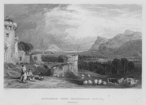 Edimburgo do Castelo de Craigmillar, Midlothian (gravura) de Thomas (after) Allom