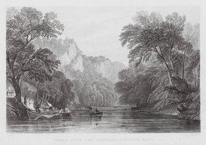 Ferry over the Derwent, Matlock Bath (gravura) de Thomas (after) Allom