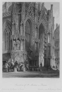 Fonte de São Maclou, Rouen (gravura) de Thomas (after) Allom