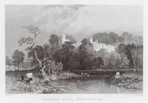Haddon Hall, Derbyshire (gravura) de Thomas (after) Allom