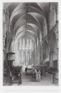 Interior da Catedral de Southwell, Nottinghamshire (gravura) de Thomas (after) Allom