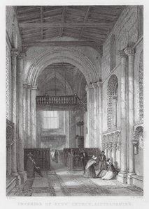 Interior de Stow Church, Lincolnshire (gravura) de Thomas (after) Allom