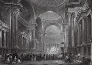 Interior da Madeleine, Paris (gravura) de Thomas (after) Allom