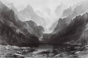Lac de Gaube, Pirinéus (gravura) de Thomas (after) Allom