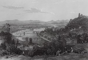 Lyon, a partir de La Croix Rousse (gravura) de Thomas (after) Allom