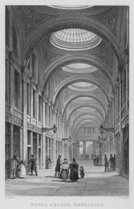 Royal Arcade, Newcastle (gravura) de Thomas (after) Allom