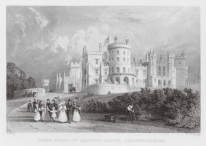 Frente Sul do Castelo de Belvoir, Leicestershire (gravura) de Thomas (after) Allom
