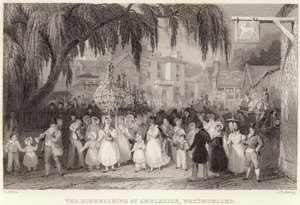 The Rushbearing at Ambleside, Westmorland (gravura) de Thomas (after) Allom