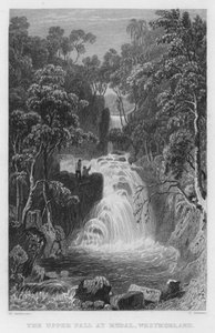 The Upper Fall at Rydal, Westmorland (gravura) de Thomas (after) Allom