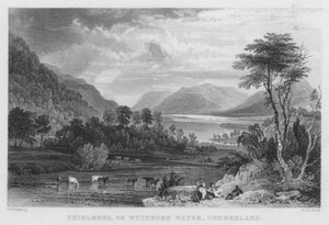 Thirlmere, ou Wythburn Water, Cumberland (gravura) de Thomas (after) Allom