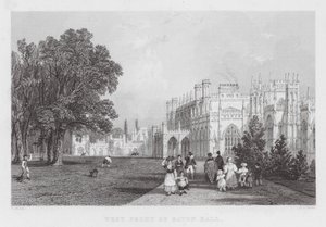 Frente Oeste de Eaton Hall (gravura) de Thomas (after) Allom