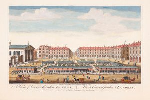 Uma Vista de Covent Garden, Londres de Thomas (after) Bowles