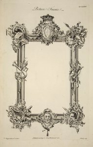 Desenho para uma moldura, pub. 1761 (gravura) de Thomas (after) Chippendale
