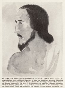Retrato de Jesus Cristo das Catacumbas de Roma (litho) de Thomas (after) Heaphy