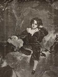 Retrato do Mestre Lambton quando menino, Charles William Lambton, o Menino Vermelho, gravura de uma pintura de Thomas Lawrence de L