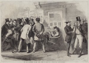 The War Excitement in New York, Cena em frente a uma Fire-Engine House (gravura) de Thomas (after) Nast