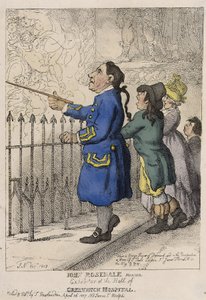John Rosedale, marinheiro, guia de visitantes do átrio do Hospital de Greenwich (Inglaterra) de Thomas (after) Rowlandson