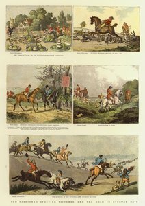 Old Fashioned Sporting Pictures, and the Road in Byegone Days (cor litho) de Thomas (after) Rowlandson