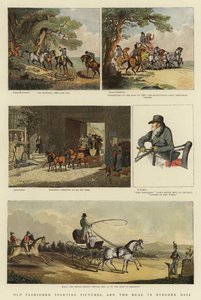 Old Fashioned Sporting Pictures, and the Road in Byegone Days (cor litho) de Thomas (after) Rowlandson